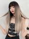 Schwarz Ombre Blond Sythetische Gewebted Netzkappe Perücke NEW MILK TEA GRADIENT STRAIGHT SYNTHETIC WEFTED CAP WIG LG051