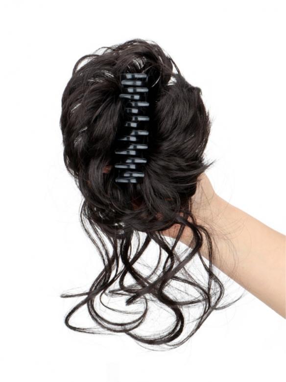 Lockiges Dutt-Haarteil mit Haarkralle – Voluminöser Messy Bun Look HE003