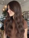 Luxuriöse Schokoladenbrau Wave Perücke Zeitlos Elegant 100% Echthaar EH065