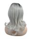 Linker Scheitel syntetische Perücke in Weißblond (Lace Part) DLP047