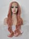 Pfirsich Rosa Lange Wellig Lace Front synthetische Perücke SNY102