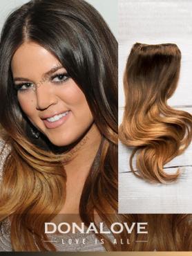 Zwei Farben Ombre indisch remy clip in hair extensions OD008