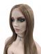 Warme Braun mit Blond glatte Synthetische Perücke (Lace Part) DLP002