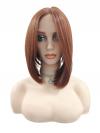 Seidige glatte rote synthetische Perücke mit vorne längeren Seitenpartien (Lace Part) DLP035