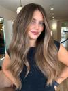 Echthaar Braun Balayage Lange Wellige Perücke Zeitloser Klassiker Natürliche Echthaarperücke EH064