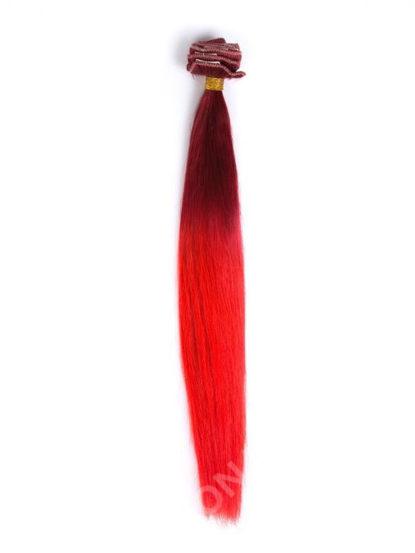 Rot Mermaid Bunte Ombre indisch remy clip in hair extensions CD011