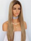 Blonde Ombre Lange Glatte Synthetische Lace Front Perücke SNY225