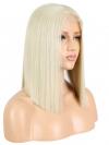 Platinblonde Gerade Synthetische Lace Front Perücke SNY166