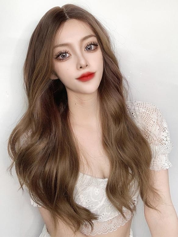 Style Icon Lace Front Perücke – Ombré Braun, 104 Cm Lockig | Hitzebeständig | Mittelscheitel | Mit Babyhaar