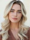 100% Echthaar Blond Perücke Natürliche Lose Welle Lange Lockenperücke für den Alltag EH053