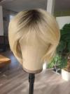 Coole kurze synthetische Perücke in goldblond (Basis kappe) DBK014