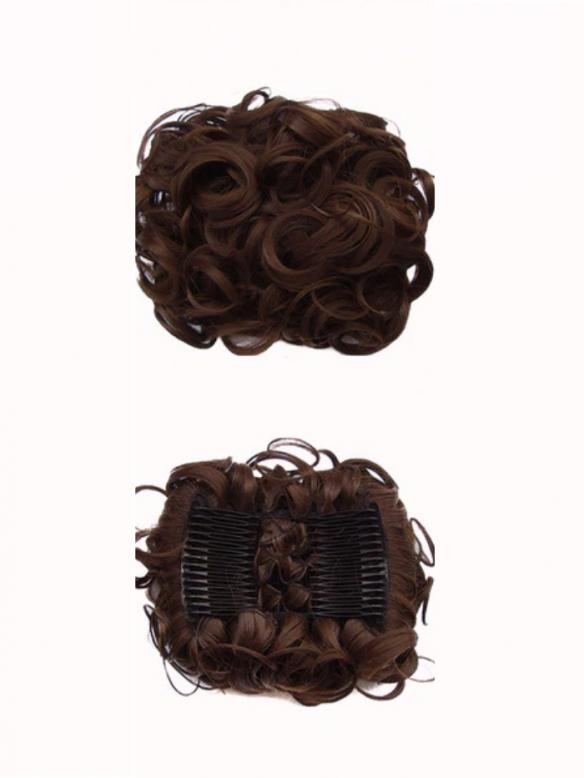 Kurzes Lockiges Dutt Haarteil Messy Bun Look HE005