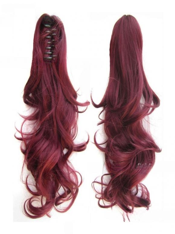 55cm-Ponytail-Haarteil mit Haarkralle – Lockiger Look zum Einklemmen HE004