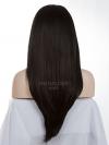 Natürlich Schwarz Hüftlänge Gerade Synthetische Lace Perücke-SNY019