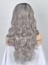 Schwarz nach Grau Ombre Wellig Synthetische Lace Front Perücke-SNY036