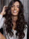Neue Ankunft Braun Wellig Lace Front Echthaar Perücke HH021