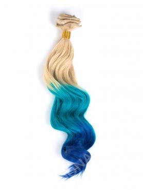 Weiß Blond nach Mermaid Bunte Clip in Hair Extensions CD006