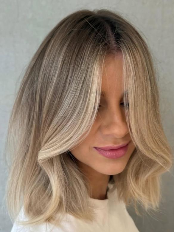 Luxuriöse Braun Blond Balayage Bob Perücke Zeitlos Elegant 100% Echthaar EH063
