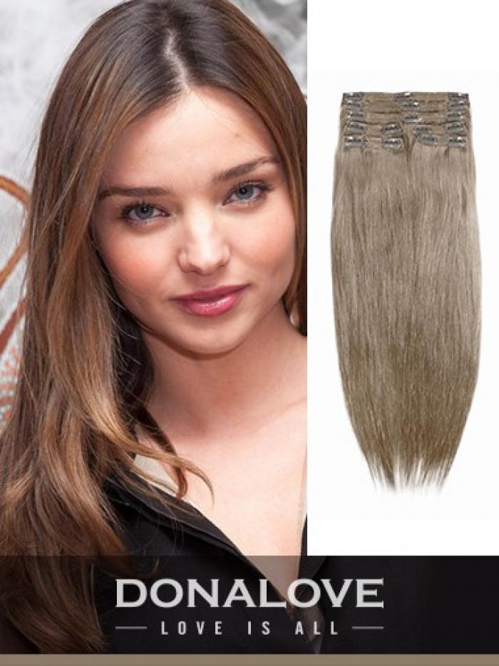 Mittlere Golden Braun indisch remy clip in hair extensions SD011