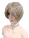 Aschblonde Bubikopf Synthetische Perücke (MONO TOP) DMT006
