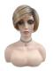 Kurze synthetische Perücke in natürlichem Sandblond mit modernem Look (Basis Kappe) DBK022