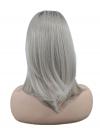 Mittellange Kunsthaarperücke in Platinblond mit Dunklem Ansatz (Lace Front) DLP061