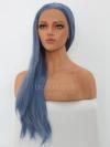 Blaue Lange Glatte Synthetische Lace Front Perücke SNY244