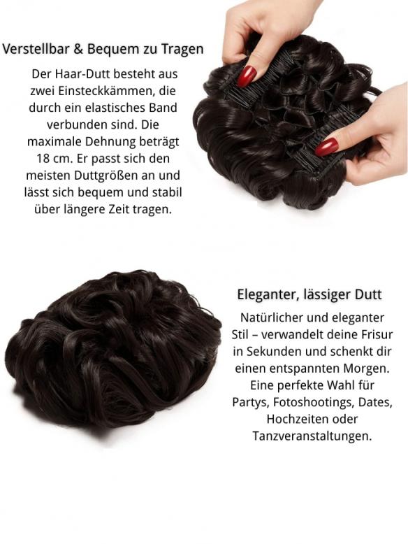 Kurzes Lockiges Dutt Haarteil Messy Bun Look HE005