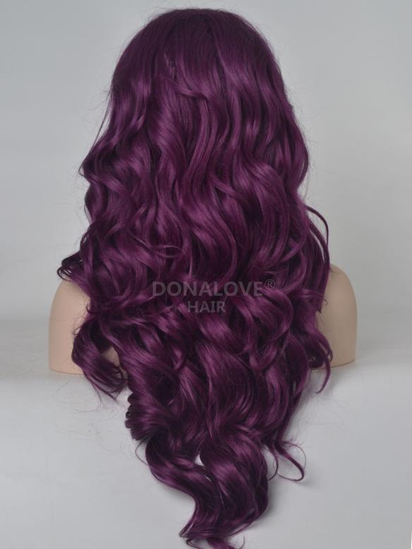Dunkelviolette Lace Front Perücke Aus 100% Menschenhaar – 71 Cm, 150% Dichte, Mit Babyhaar