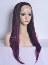 Schwarz ombre lila Hüftlänge Gerade Synthetische Lace Perücke-SNY021