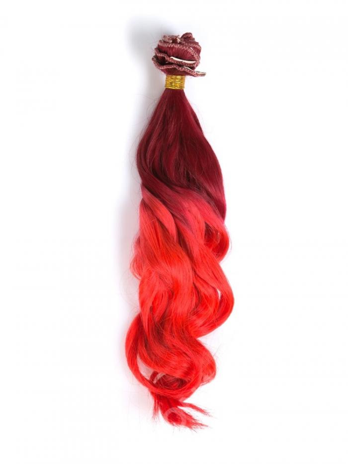 Rot Mermaid Bunte Ombre indisch remy clip in hair extensions CD011
