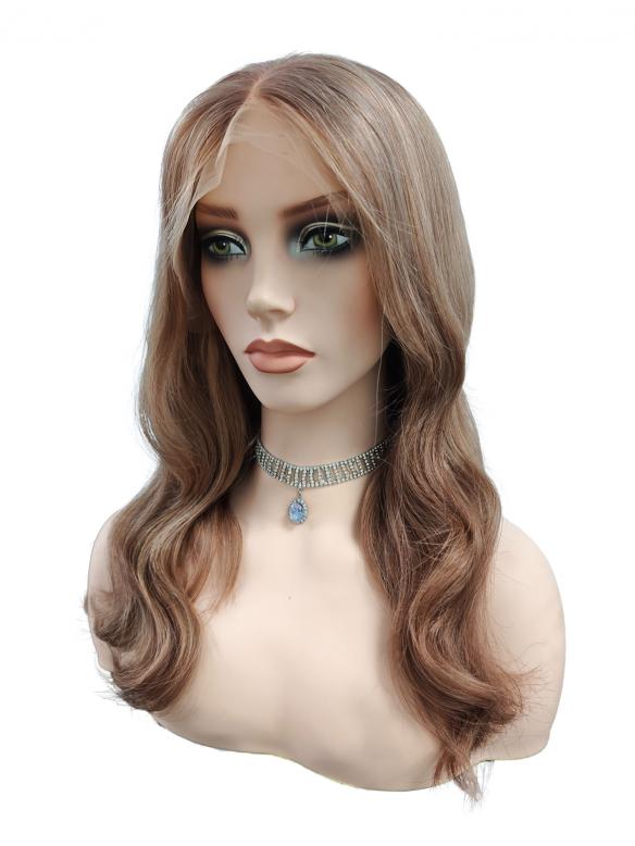 Gwellte Echthaar Perücke in Copperblond Balayage EH020