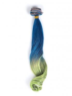 Blau nach hellgrau Bunte indisch remy clip in hair extensions CD004