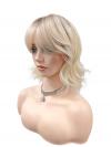 Bob Kunsthaart Perücke in Weißblond mit Pony DLP069