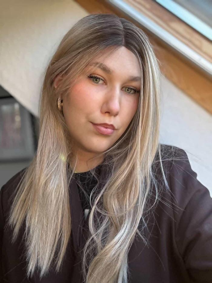 50cm glatte Kunsthaar Perücke in Mix Blond DLP068