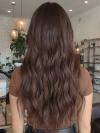 Luxuriöse Schokoladenbrau Wave Perücke Zeitlos Elegant 100% Echthaar EH065