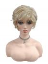 Modische synthetische Perücke in blond mit gewellten gemischten Lagen (Basis Kappe) DBK006