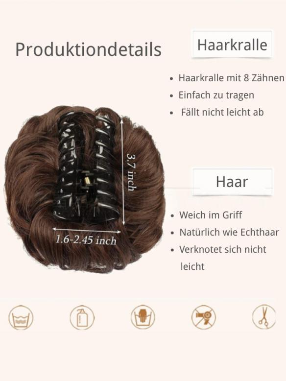 Messy Dutt Haarteil mit Haarkralle HE010