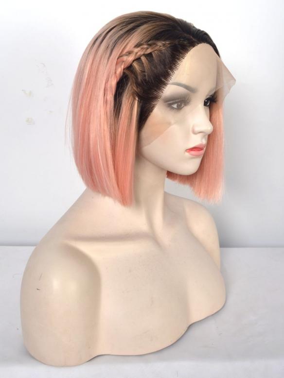 Kylie Jenner Inspirierte Rosa kurz Bob Synthetic Lace Front Wig SNY113