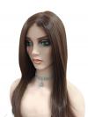 Dunkelbraune glatte Synthetsiche Perücke (Lace Part) DLP005