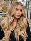 100% Remy Echthaar Perücke in Honig Blond EH031