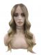 Exquisite Dunkel-Honigblonde Ombre lange Gewellte Synthetisch Perücke (Lace Part) DLP028