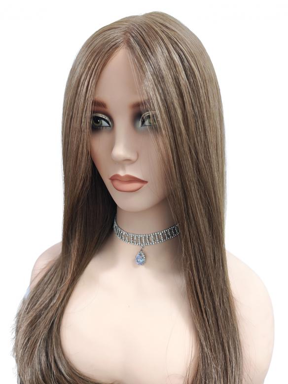 Seidige braune synthetische Perücke mit Wasserfall-Style (Lace Part) DLP029