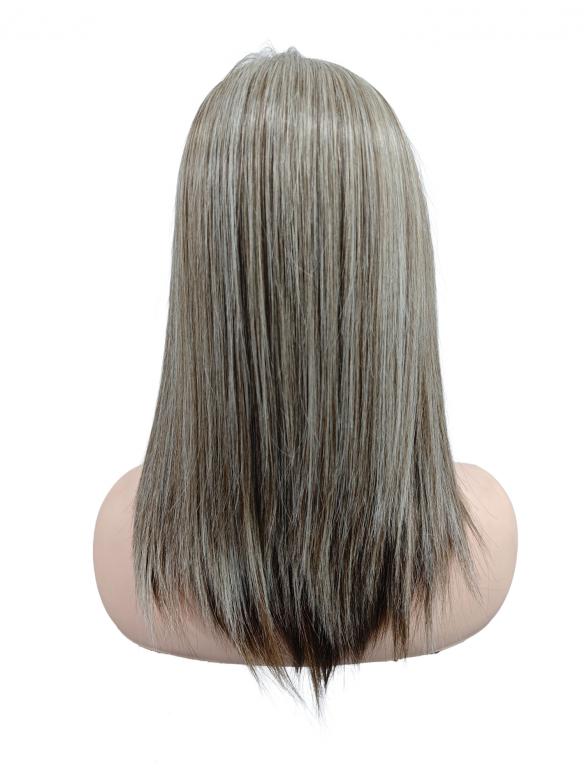 Synthetische Perücke in silbergrau und hellblond (Lace Part) DLP027