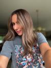 Echthaar Braun Balayage Lange Wellige Perücke Zeitloser Klassiker Natürliche Echthaarperücke EH064