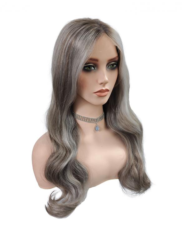 Echthaarperücke in Light Ashy Blonde mit sanften Highlights EH025