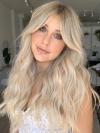 Sweet Honey Blonde Ombre Lange Wellige Lace Front Echthaar Perücke HH173