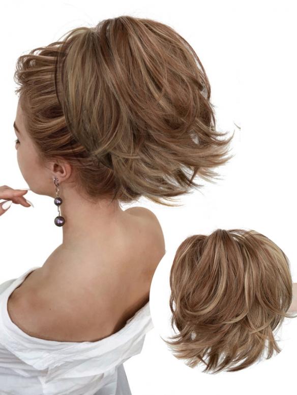 Synthetischer Klauenclip Pferdeschwanz Haarteil DIY Dutt Haarverlängerung HE007