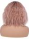 Schwarz nach Rosa Bob Lockige Synthetische Lace Front Perücke SNY163