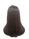 Dunkelbraune glatte Synthetsiche Perücke (Lace Part) DLP005